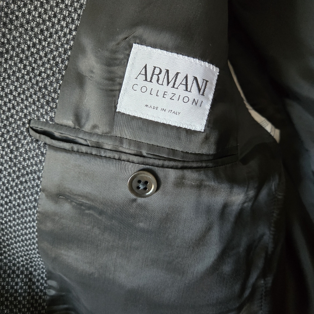 Armani Collezioni Mens Suit Blazer Gray Size 42R - Picture 9 of 12